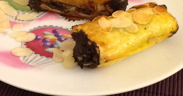 Mini roulés chocolat banane - Feuille de choux Mini roulés chocolat banane - Feuille de choux