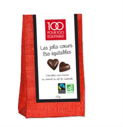 Jolis coeurs chocolat bio - Feuille de choux