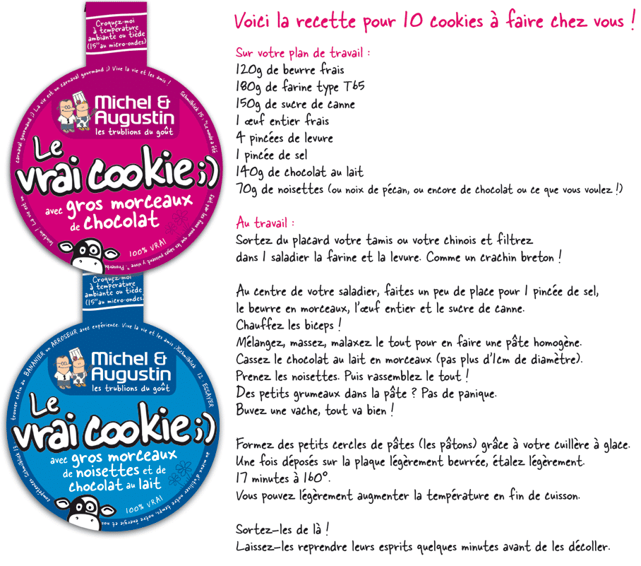 Recette cookies Michel et Augustin