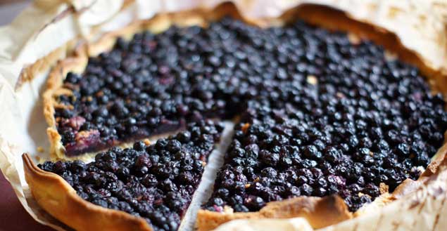 Tarte aux myrtilles de Franche-Comté - Feuille de choux