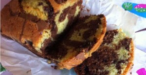 Quatre quart marbré au chocolat - Feuille de choux