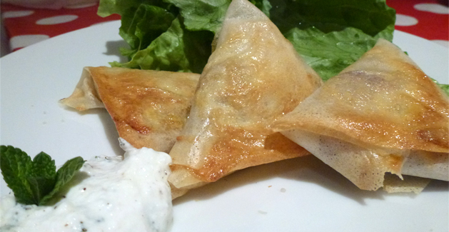 Samoussas au poulet à l'indienne - Feuille de choux