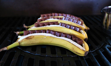 banane au barbecue avec chocolat