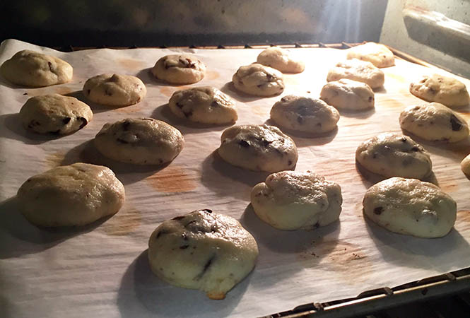 Cookies sans oeuf en cuisson